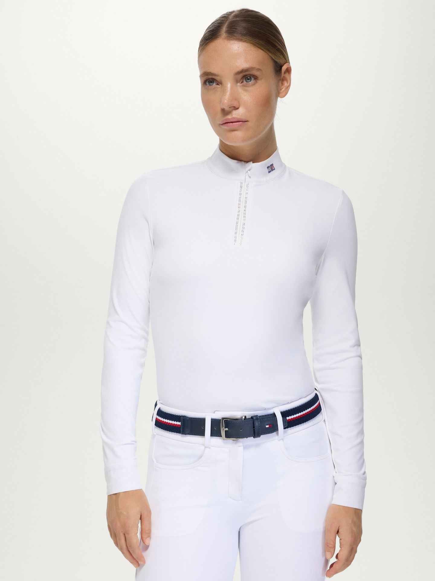 Tommy Hilfiger A/W 26 Koszulka konkursowa Monica Strass TH Optic White